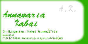 annamaria kabai business card